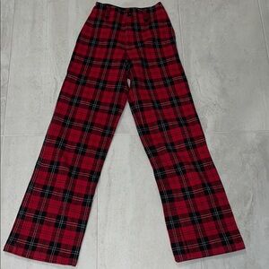 Red and Black Plaid girls Pants